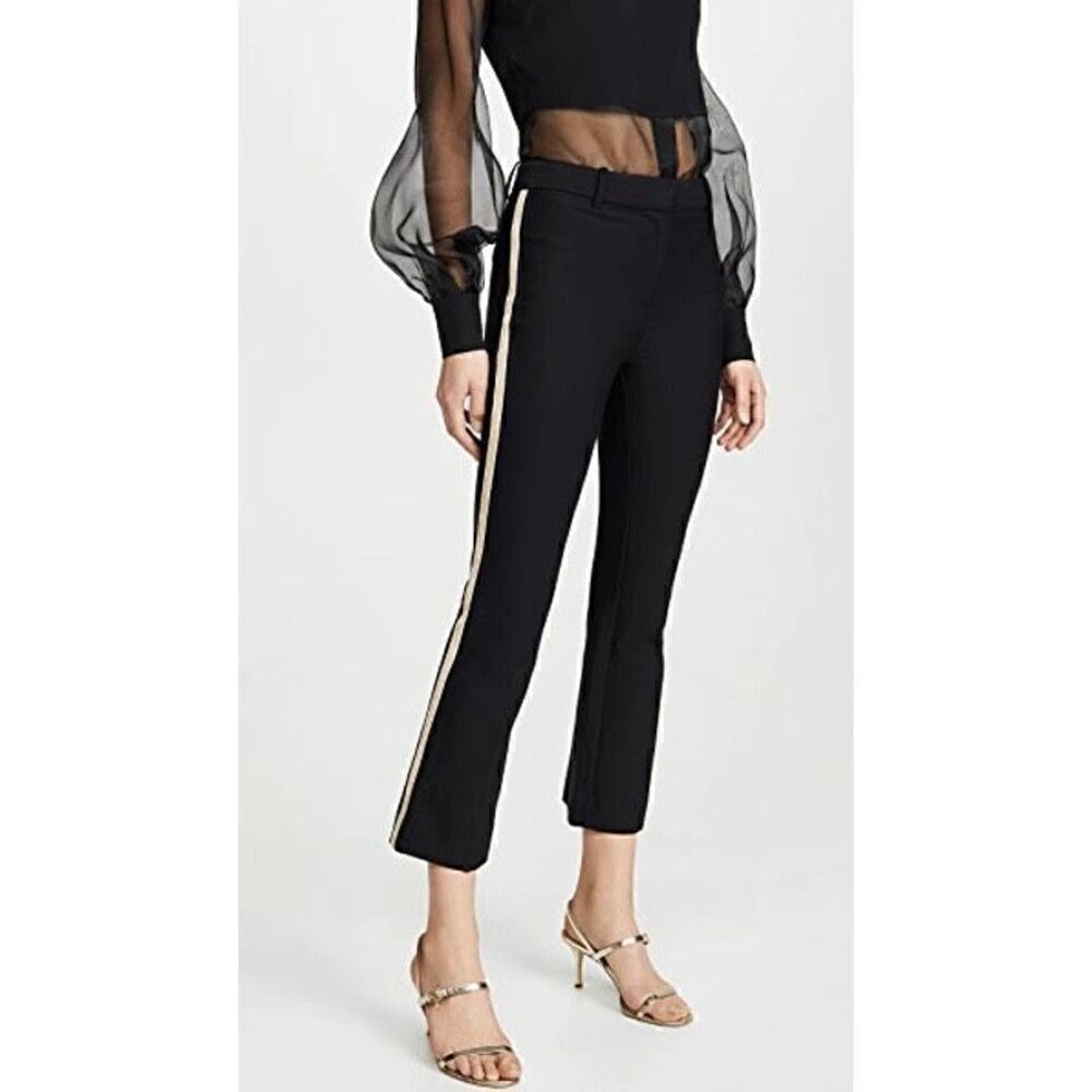 Derek Lam 10 Crosby Corinna Tuxedo-Stripe Cropped Pants Size 14